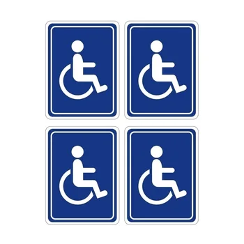 Neįgaliųjų Vežimėlis Lipdukai Kliūčių Patekti Ženklas-Lauko/Patalpų Naudojimo, Vinilo Lipdukai, UV ProtectedWaterproof 4 Etikečių