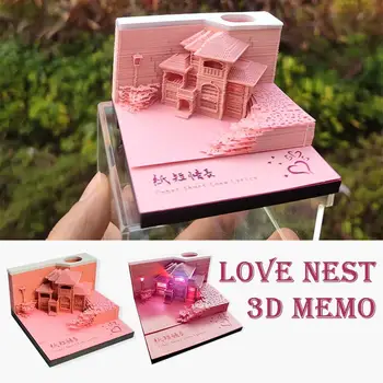 Memo Pad 3D Mini Notepad Mečetė Modelis Popieriaus Drožyba Meno Sticky Notes Popieriaus Biuro Apdailos Priedai Naujųjų Metų Dovana