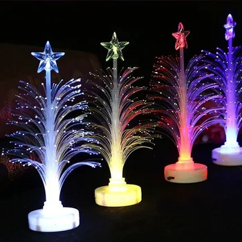 Kalėdos, Kalėdos Medis Spalva Nakties Šviesos spalvotu LED Optinio Pluošto Kalėdų Eglutė Lempa Namų Puošybai Kambario, Miegamojo Puošimas