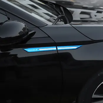 Automobilio Sparno Šoninių Angų Oro Srauto Įsiurbimo Anga Grotelės Lipdukas Padengti Tesla Model S 