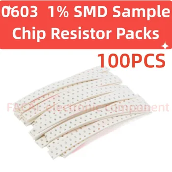 0603 Chip Rezistorius Precision Resistor Sample Pack 1% 0R-10M 100vnt Ohm 1% SMD mėginių Rinkinys 
