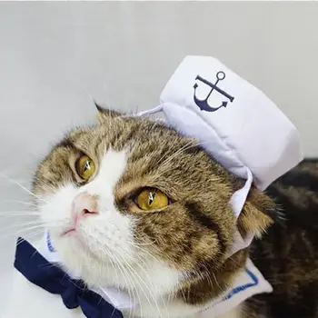2018 Puikus Stilingas Laivyno Ir Jūreivis Stiliaus Skrybėlę Plius Šalikas Kostiumas Kačių Ir Šunų, Naminių Gyvūnėlių Ir E Karinio Jūrų Laivyno Apsiaustu