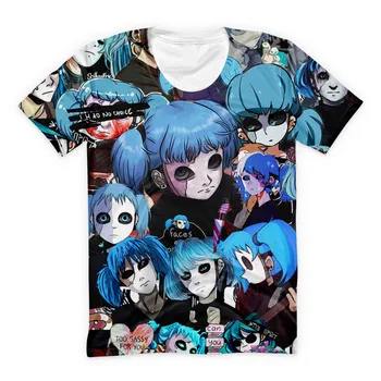 SOSHIRL Kawaii Anime Marškinėliai Sally Veido Marškinėliai Moterims Vasaros Hip-Hop Streetwear Siaubo Žaidimo Veikėjas Tees Klasikinis Unisex Viršūnės