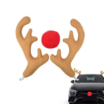 Kalėdų Tika Automobilių Papuošimai Didelių Šiaurės Elnių Kalėdų Dekoro Automobilių Transporto Nosies Ragų Kostiumas Nustatyti Kalėdų Elnių Ragų,