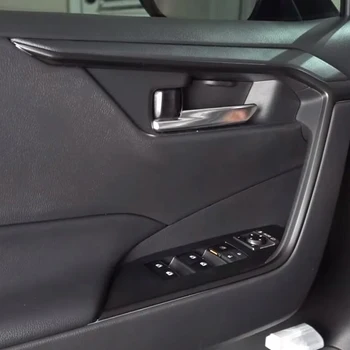 Toyota RAV4 2019-2023 Matinės Juodos Šoninės Durys Interjero Porankiu Turėklą, Dalinis Skydelis Juostelėmis Padengti Trim Automobilių Stilius