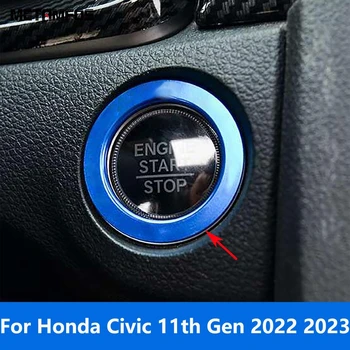 Honda Civic 11 Gen 2022 2023 Automobilių Variklio Paleidimo išjungimo Jungiklis Mygtukas Žiedas Uždegimo Raktą Padengti Apdaila Reikmenys, Automobilių Stilius