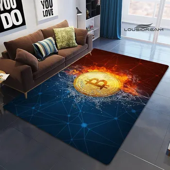3D B-Bitcoin Mados Spausdinti kiliminė danga, neslidžios kilimas, kilimai Kambarį Vandentiekis Grindų Kilimėlis Kambario Dekoro srityje kilimas gimtadienio dovana