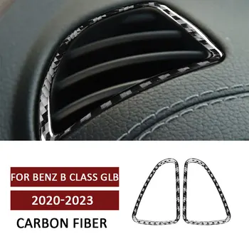 2vnt Mercedes Benz B Klasė GLB 2020-2023 Automobilio prietaisų Skydelyje Oro Ventiliacijos Angos Rėmo Apdaila Lipdukas Anglies Pluošto, Auto Priedai
