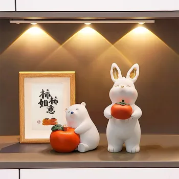 Kinų naujieji Metai Figūrėlės Animacinių filmų Triušis Papuošalai kambarį darbalaukio TV spintelė rakinama namo minkšta apdaila Saugos talismanas