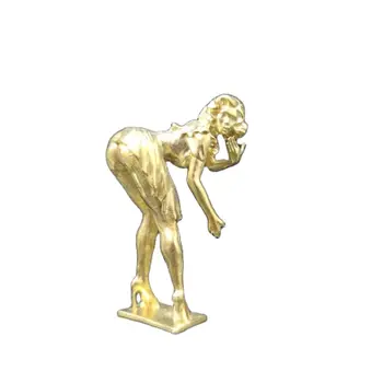 6cm Gold Vintage Žalvario Moters Kūno Graži Mergina Statula Miniatiūriniai Kūno Meno, Amatų Stalo Ornamentas Retro Namų Puošybai