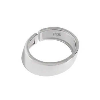 925 Sterlingas Sidabro Žiedas Aš Asmeninį Minimalistinio Įstrižai Plataus Veido Sidabro Žiedas Moterų Bendras Žiedo Uodega Žiedas