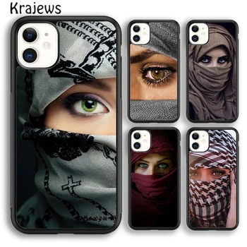 Krajews Arabų Moteris Su Niqab Veido, akių Soft Telefonas Case Cover For iPhone 15 SE2020 14 7 8 plius XR XS 11 12 13 pro max Fundas