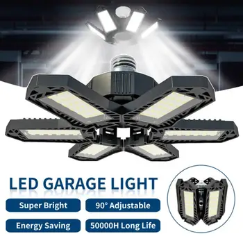 6 Peiliukai Deformuojamieji LED Garažas Lemputė E27/E26 Reguliuojamas Parduotuvė Top Lubų Lempa Profesionali Sandėlyje, Sulankstomas Ventiliatorius Lempos