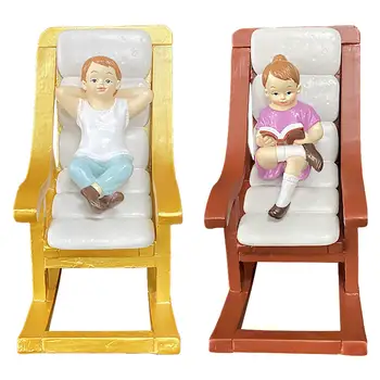 1:12 Masto Miniatiūriniai Supamoji Kėdė, Micro Kraštovaizdžio 1:12 Miniatiūriniai Lėlių Supamoji Kėdė Kambarį Pasakų Sodas Ornamentu